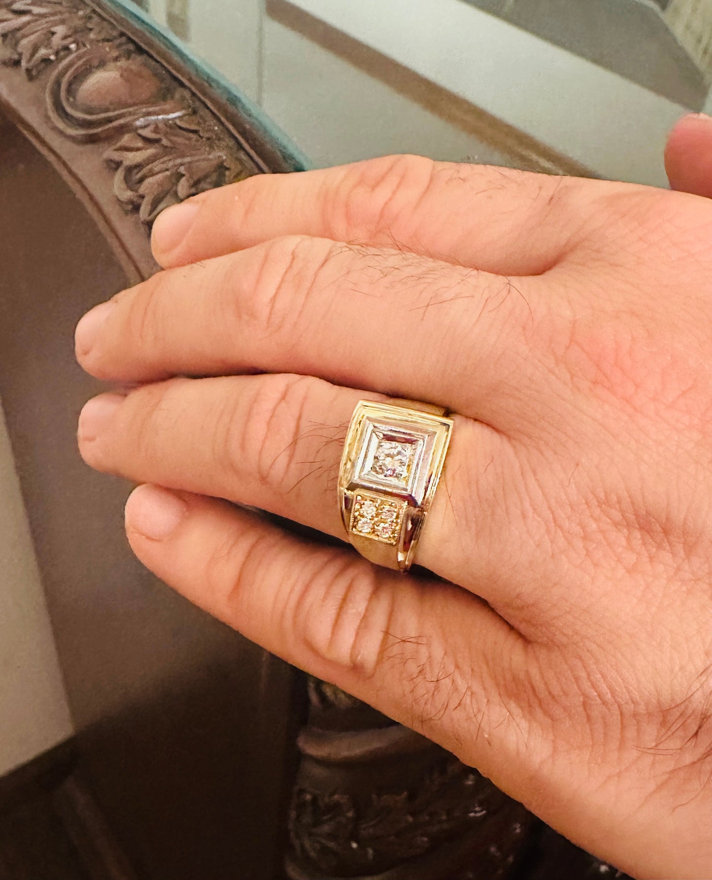 Vintage Men’s Diamond Ring – 14K Solid Gold