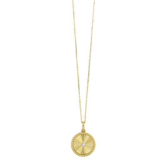 14Kt Yellow Gold Circle Diamond 1/20Ctw Pendant