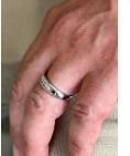 14kt white gold  ring  vintage  channel set