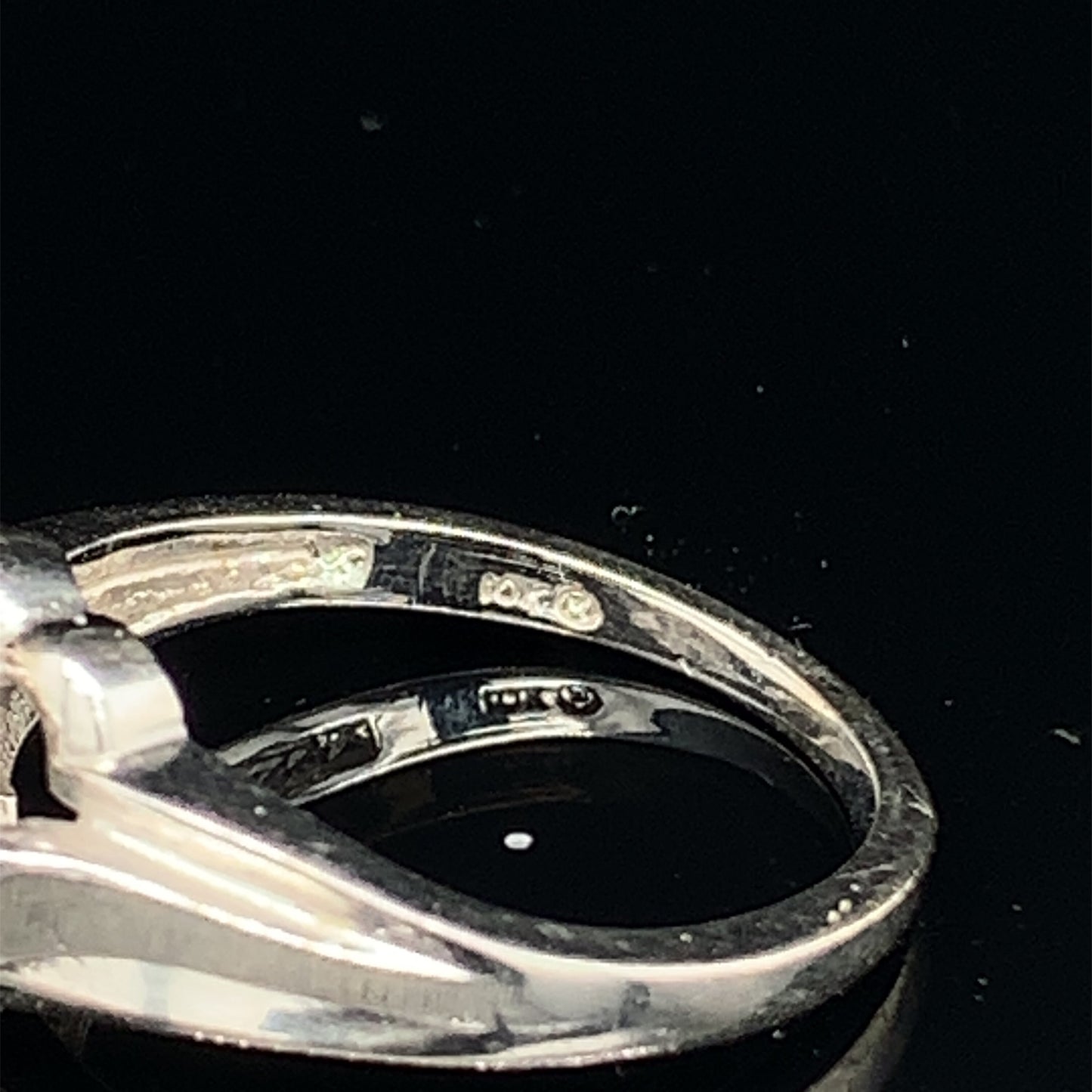 10KT Vintage Solid White Gold Diamond Ring Cluster Heart