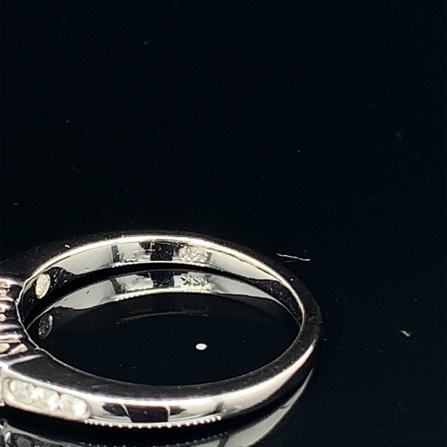 14KT solid White Gold Ring 3 Diamonds Approx 50pts total weight