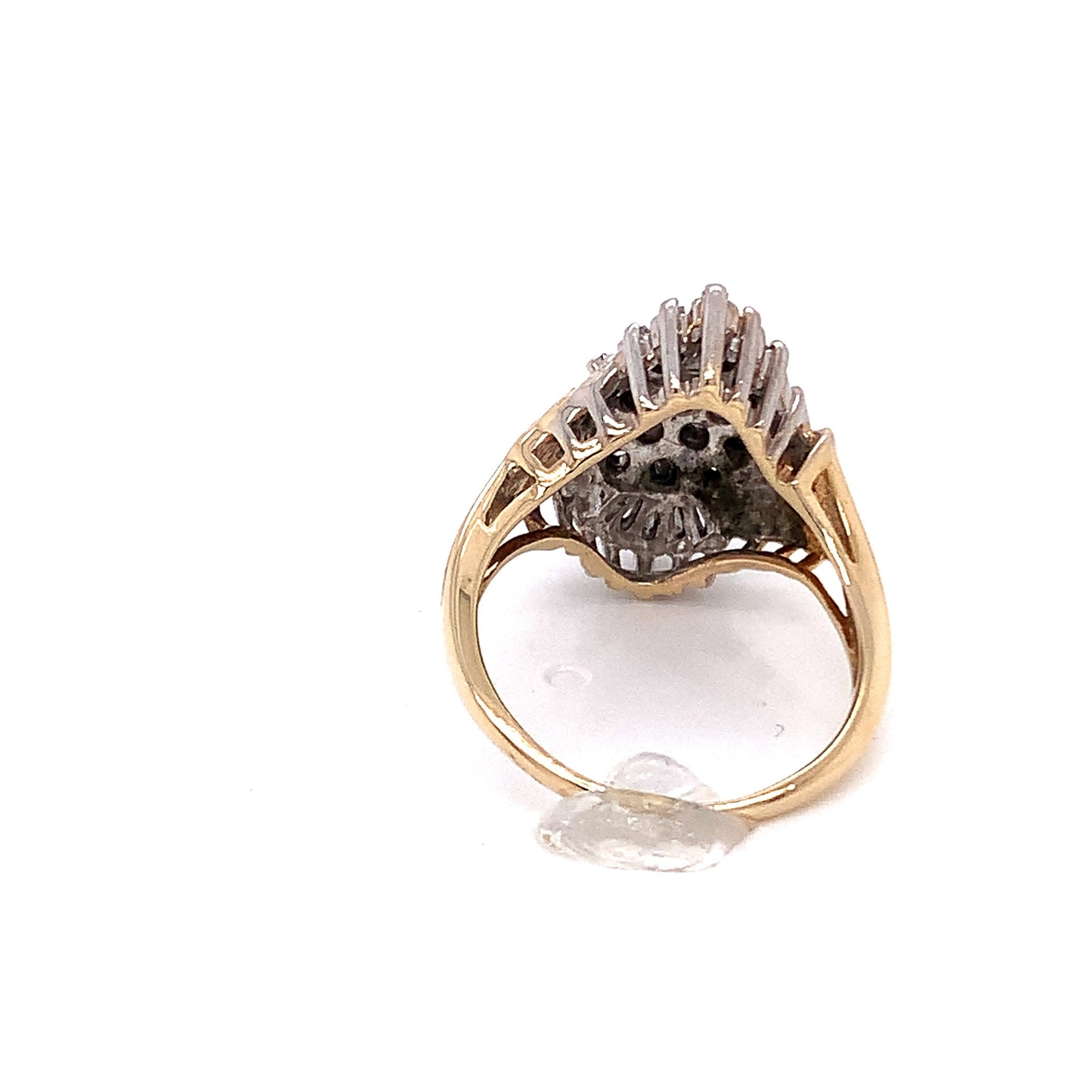 14KT solid Yellow Gold Ring Diamond Cluster