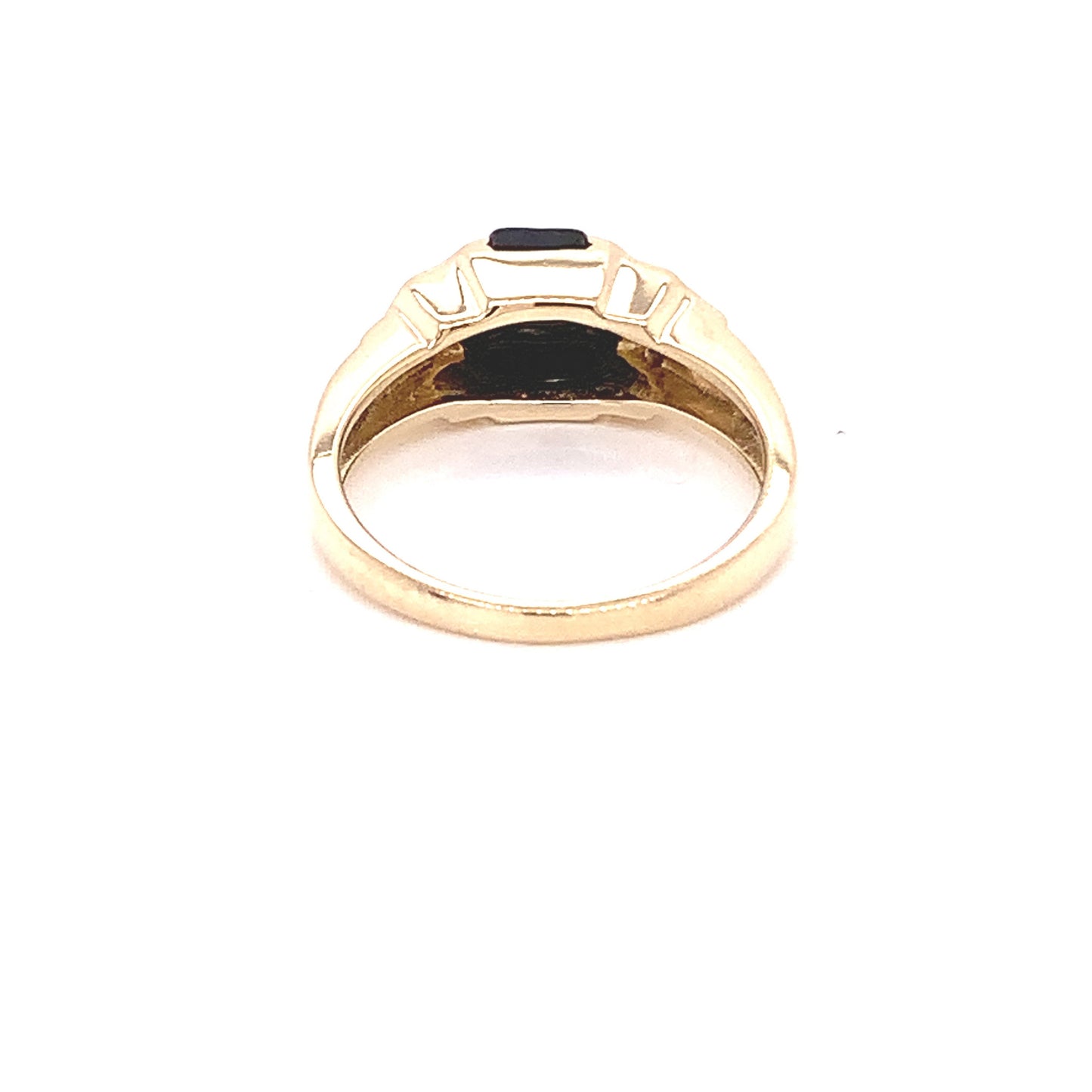 10KT solid Yellow Gold Ring Onyx/Diamond