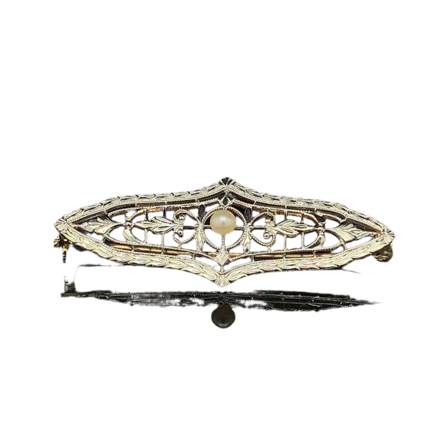 14kt Yellow Gold Antique Filigree Pin