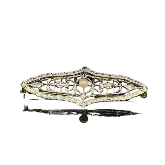 14kt Yellow Gold Antique Filigree Pin