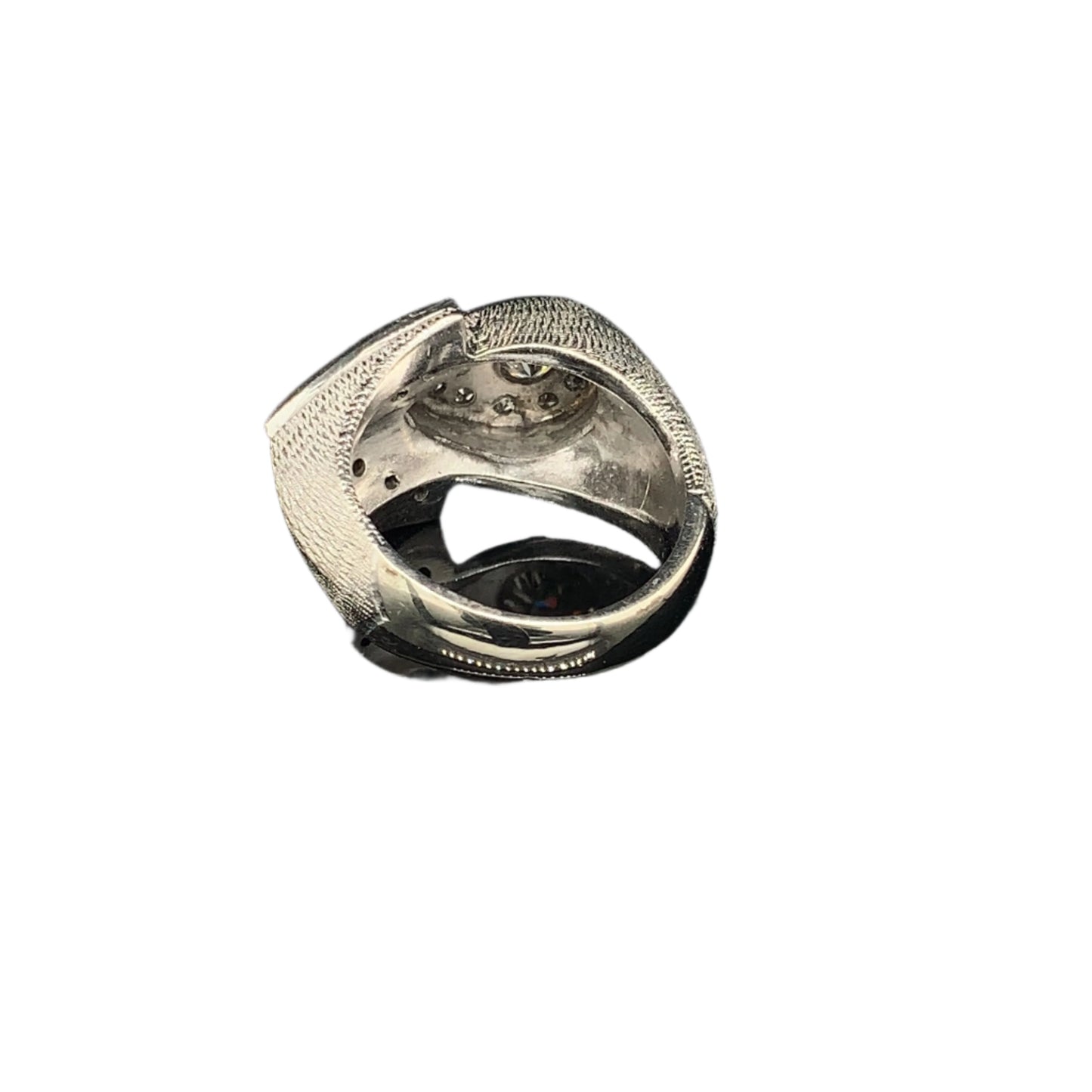 14kt solid White Gold Pave Set Ring