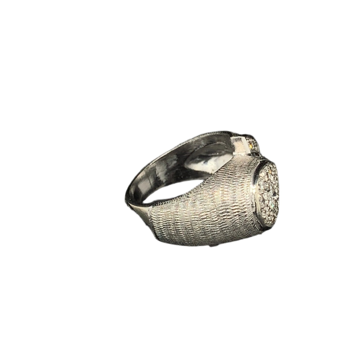 14kt solid White Gold Pave Set Ring