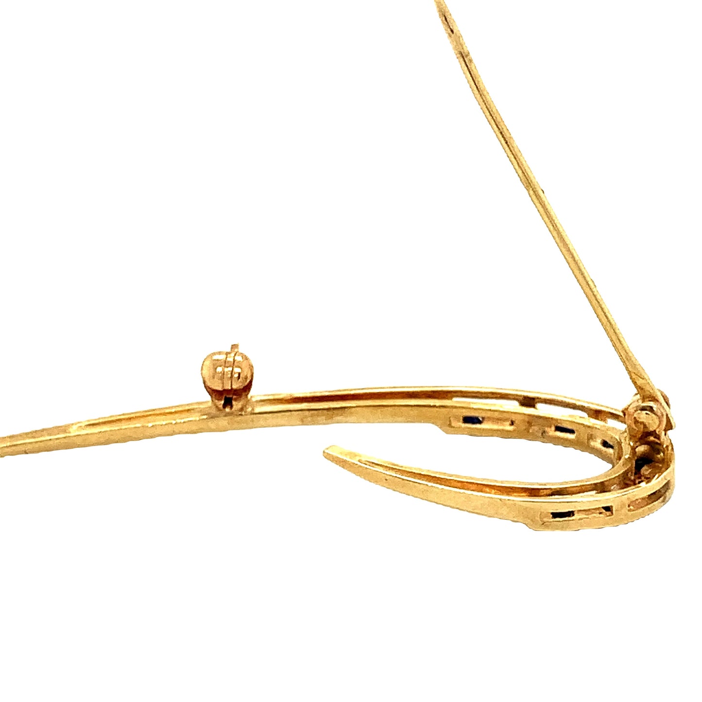 14kt Yellow Gold Pin with Genuine Sapphires