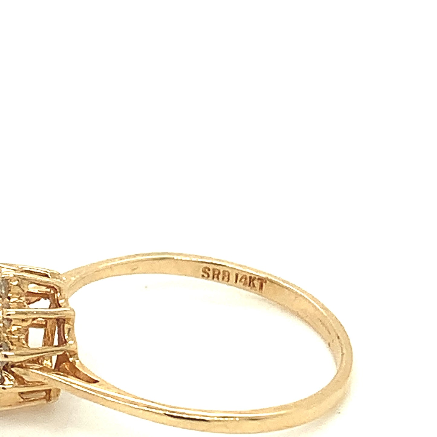 10KT  yellow Ring Diamond and Amethyst