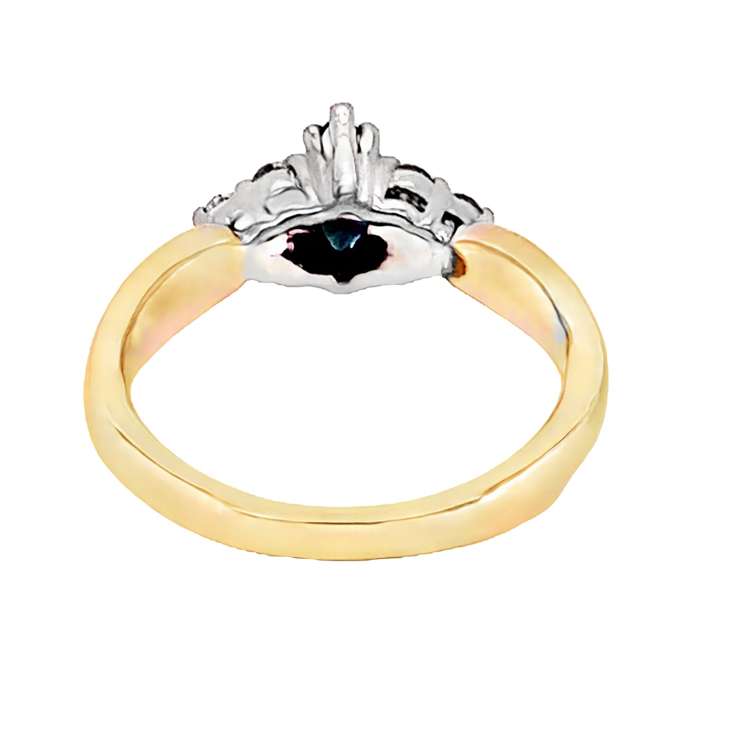 14KT Yellow Gold Genuine Sapphire with Diamonds