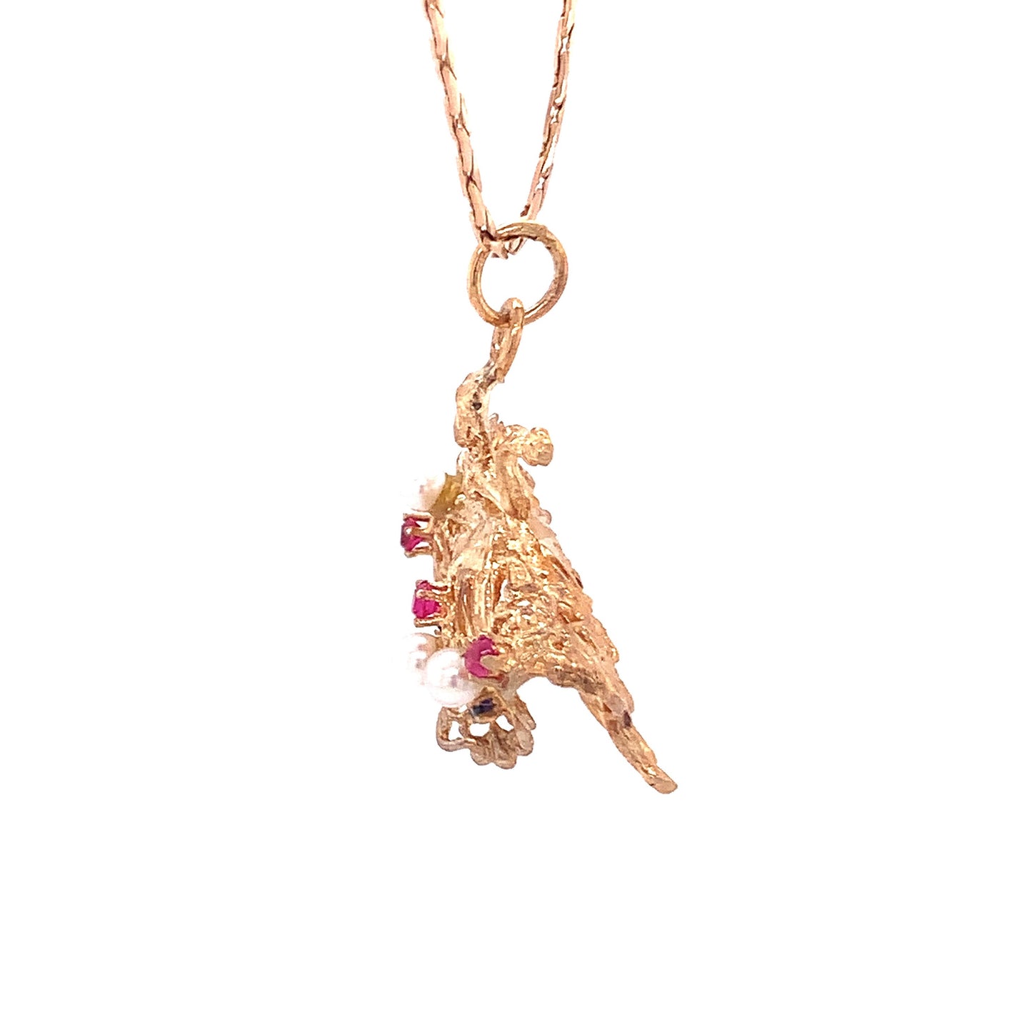 14kt yellow gold Ballerina Charm with Rubies, Sapphires, and Pearls