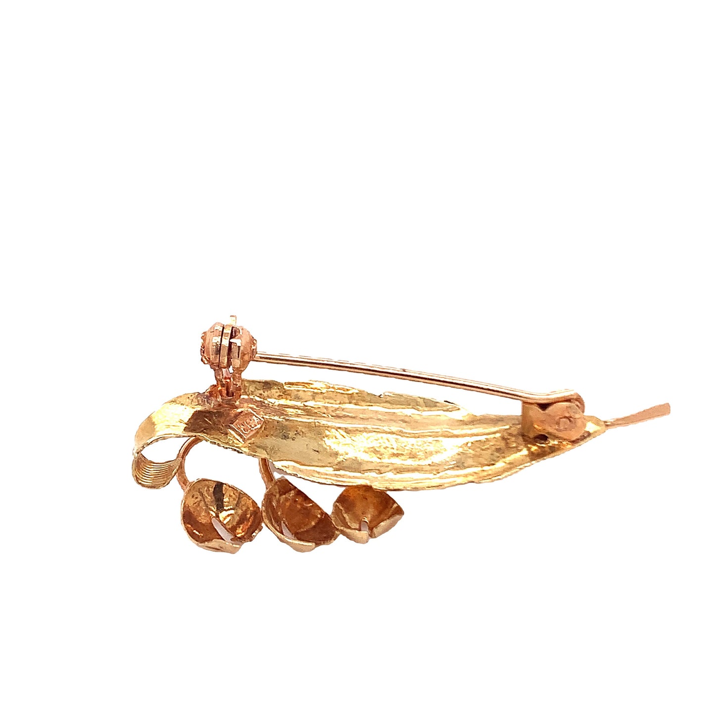 18kt Solid Yellow Gold Red stone Pin