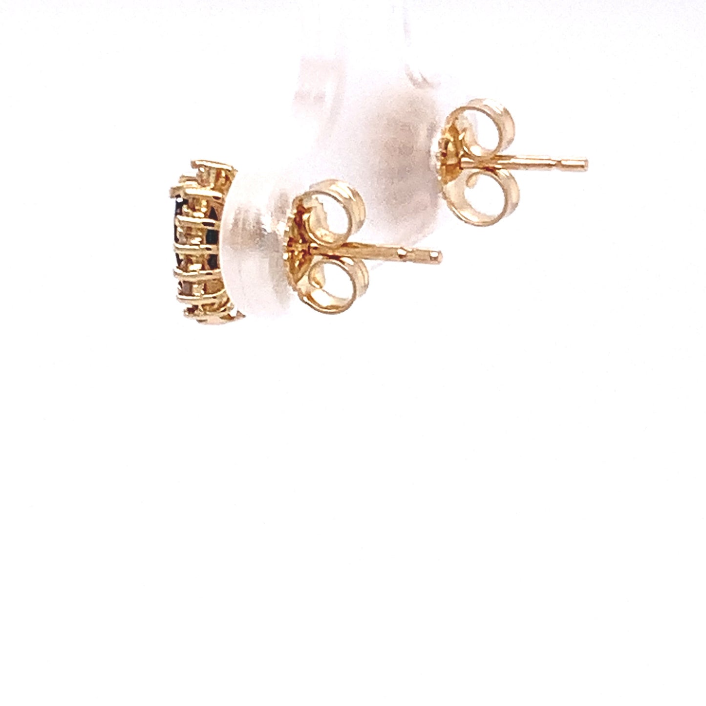 14kt solid Yellow Gold Sapphire Earrings with Diamonds