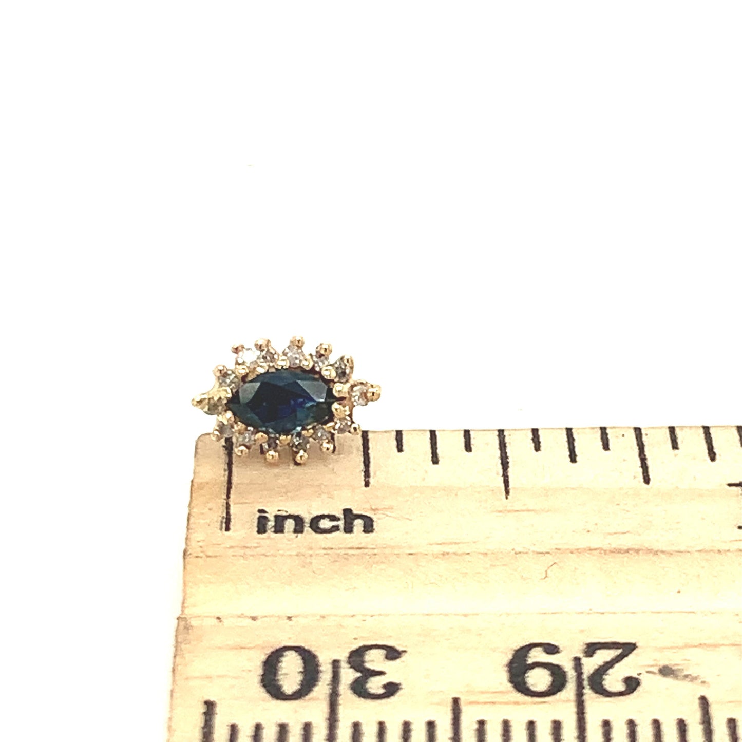 14kt solid Yellow Gold Sapphire Earrings with Diamonds