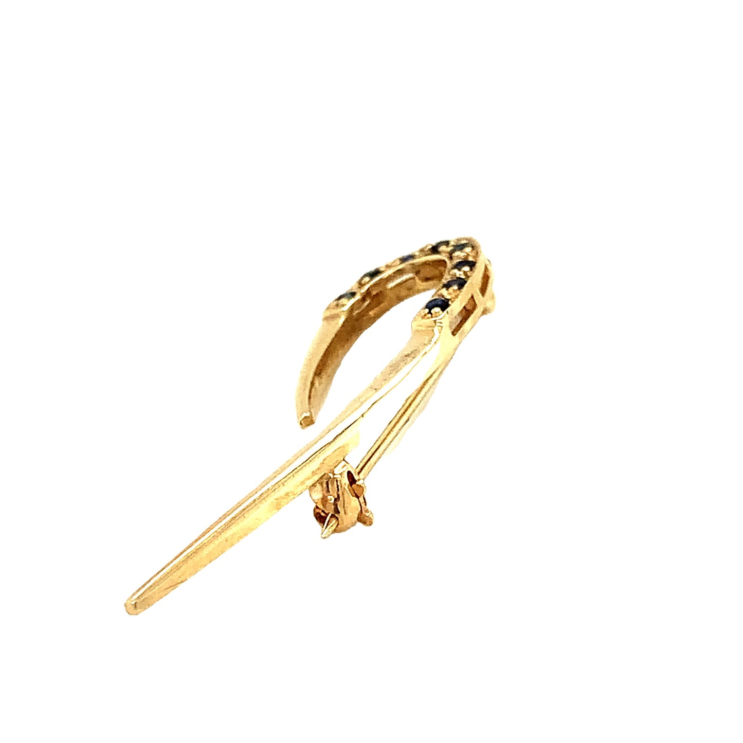 14kt Yellow Gold Pin with Genuine Sapphires