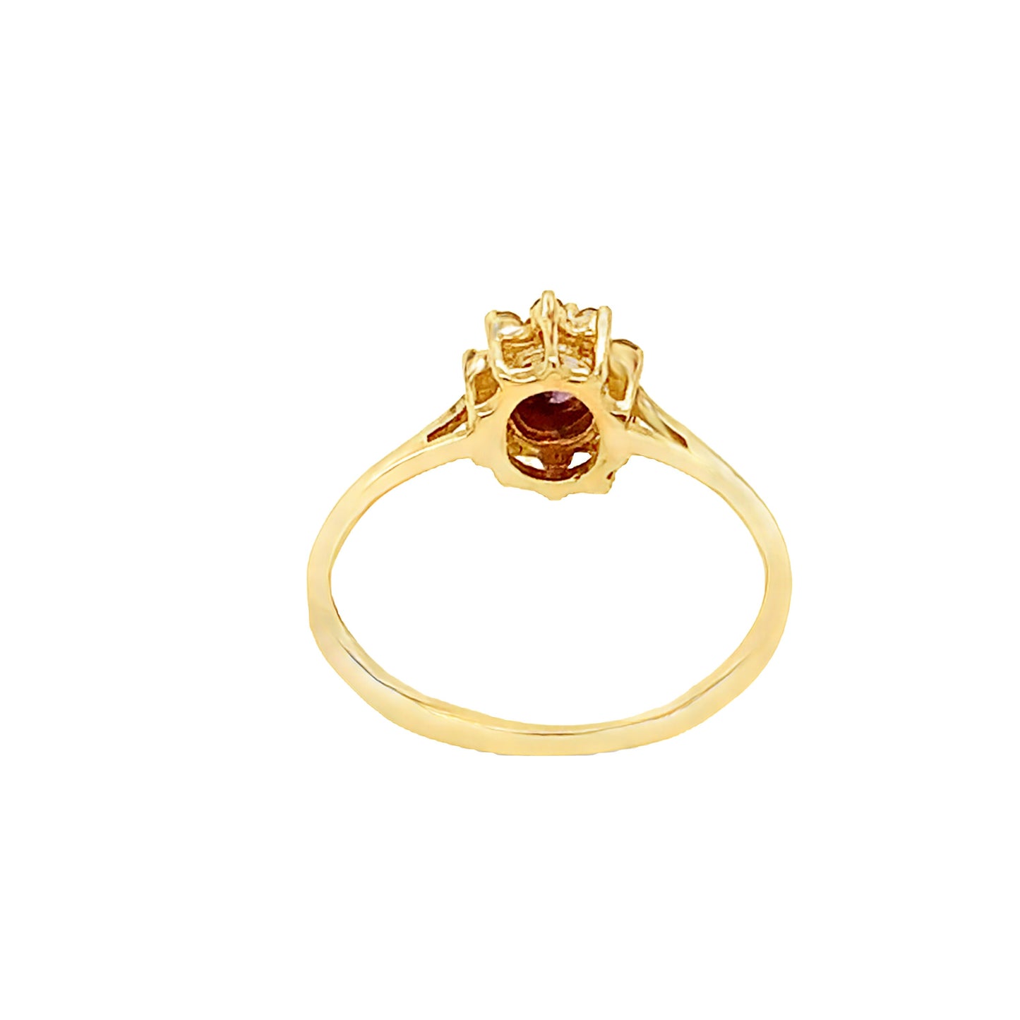 10KT  yellow Ring Diamond and Amethyst