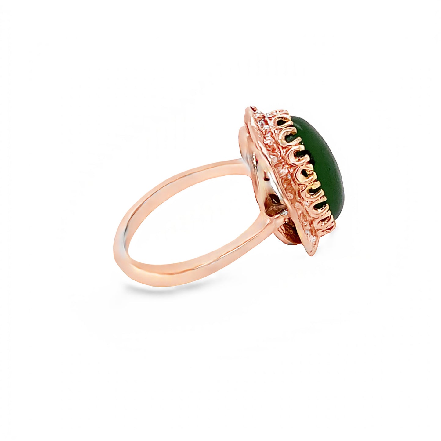 10kt solid Yellow Gold Jade Ring