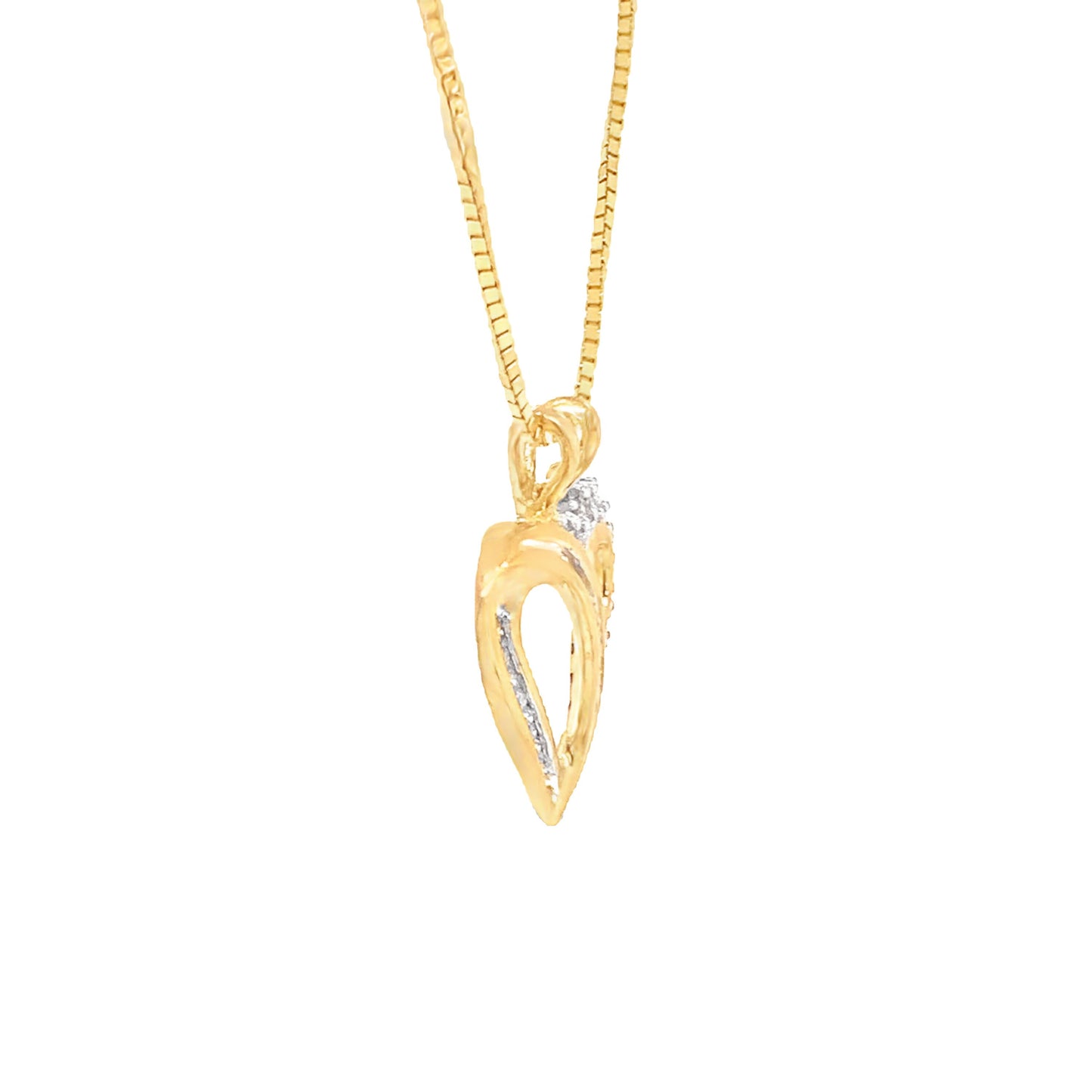 10kt Solid Yellow Gold Heart with Diamonds
