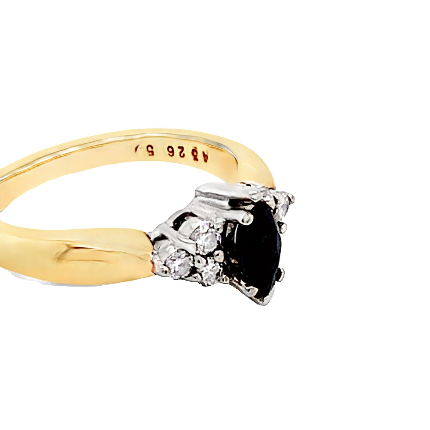 14KT Yellow Gold Genuine Sapphire with Diamonds