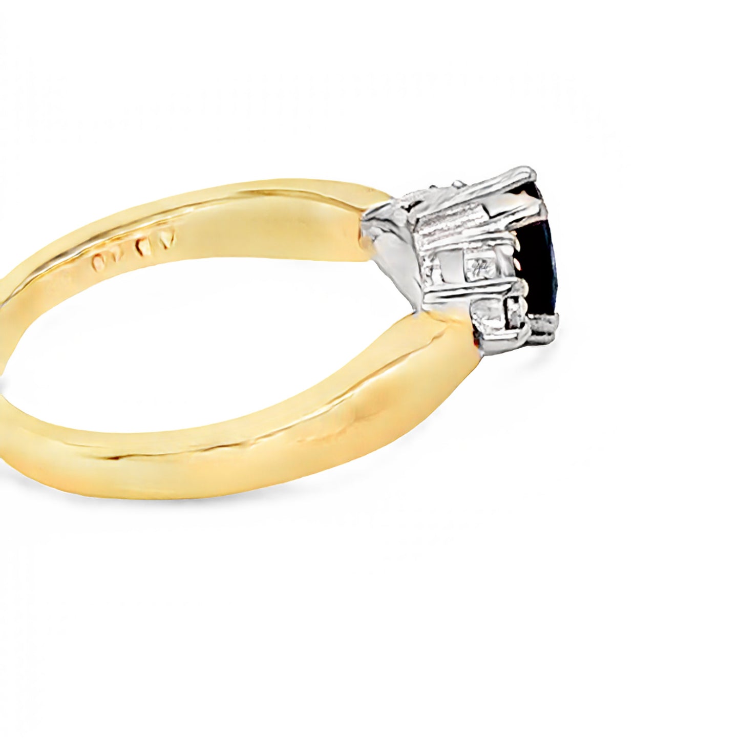 14KT Yellow Gold Genuine Sapphire with Diamonds