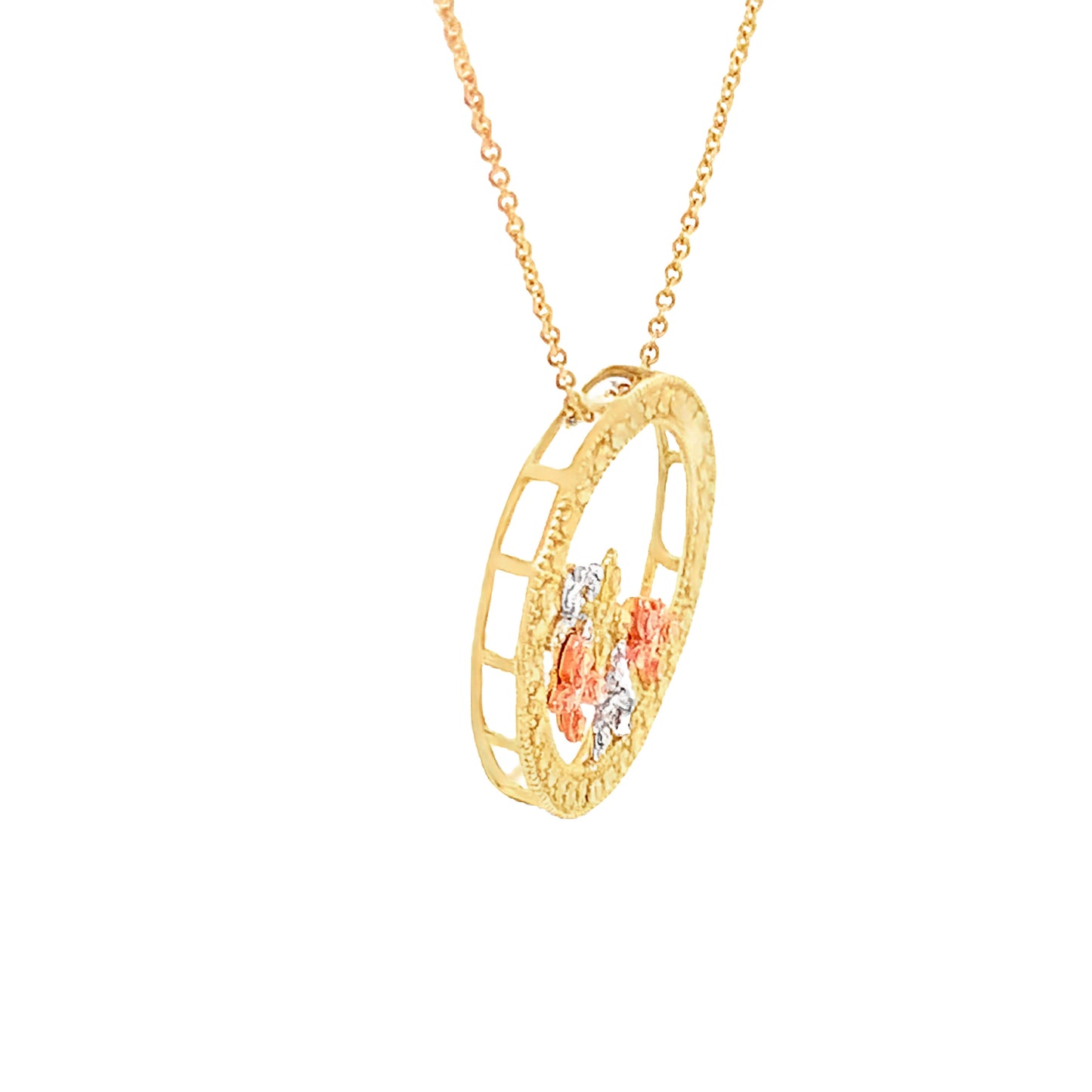 10kt solid gold Tri-Color Butterfly Pendant