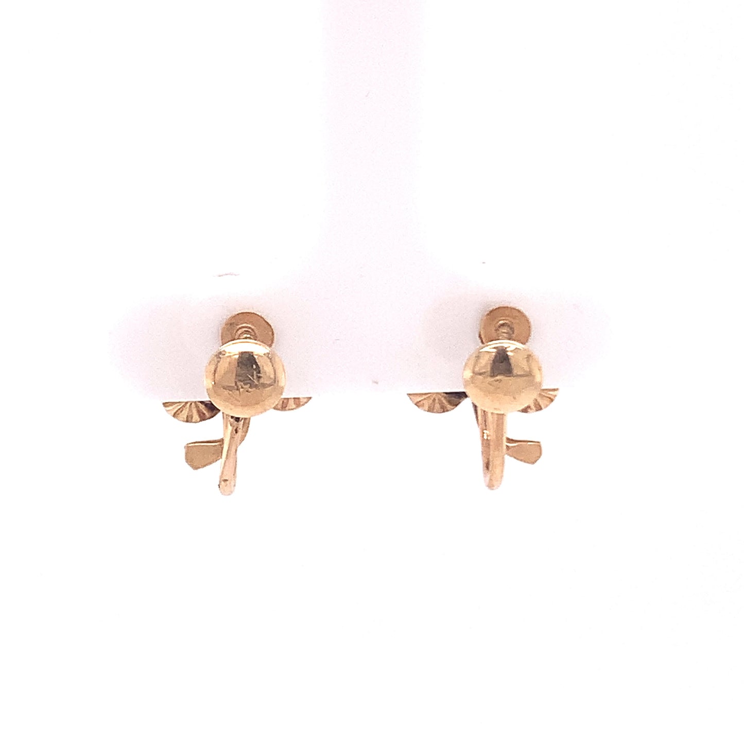 14kt solid Yellow Gold Triple Pearl Earrings