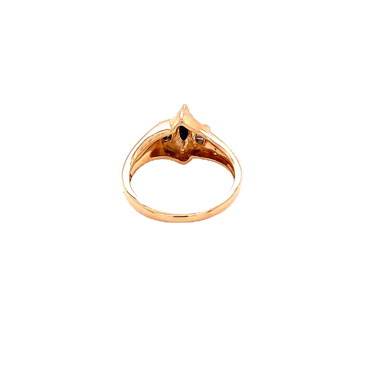 14KT solid Yellow Gold Ring 1/3 Sapp 10CTW bag Diamond