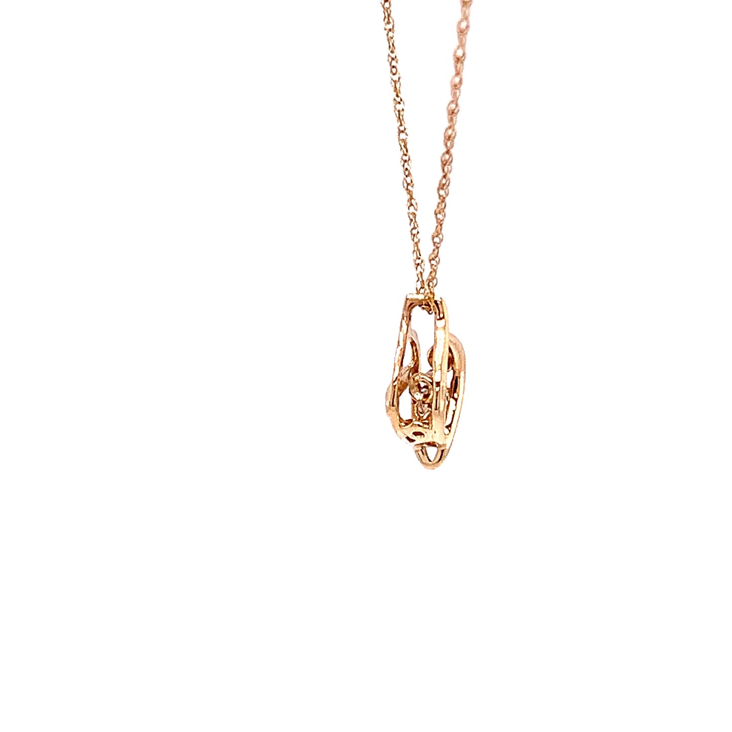 10KT solid Yellow Gold Rhythm of Love Pendant with Diamond