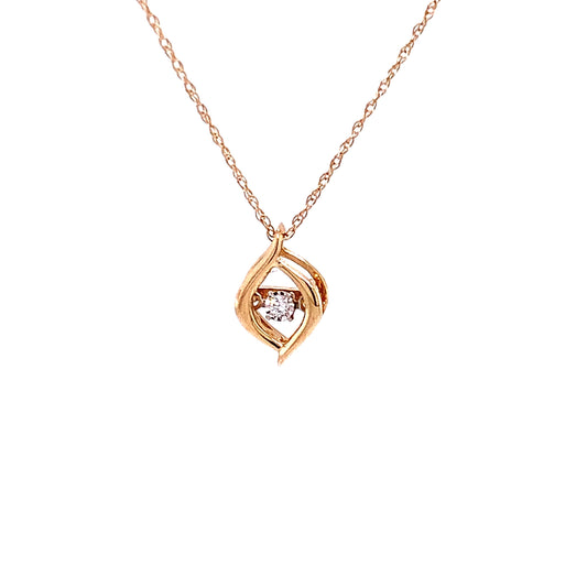 10KT solid Yellow Gold Rhythm of Love Pendant with Diamond