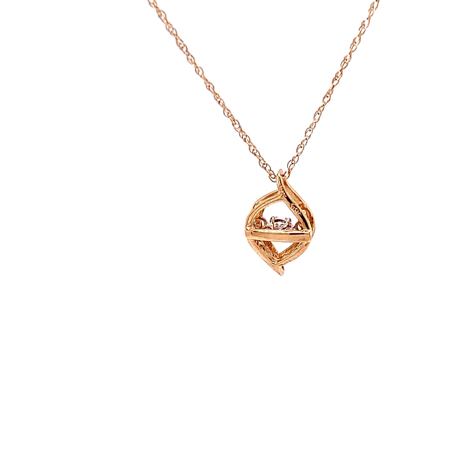 10KT solid Yellow Gold Rhythm of Love Pendant with Diamond