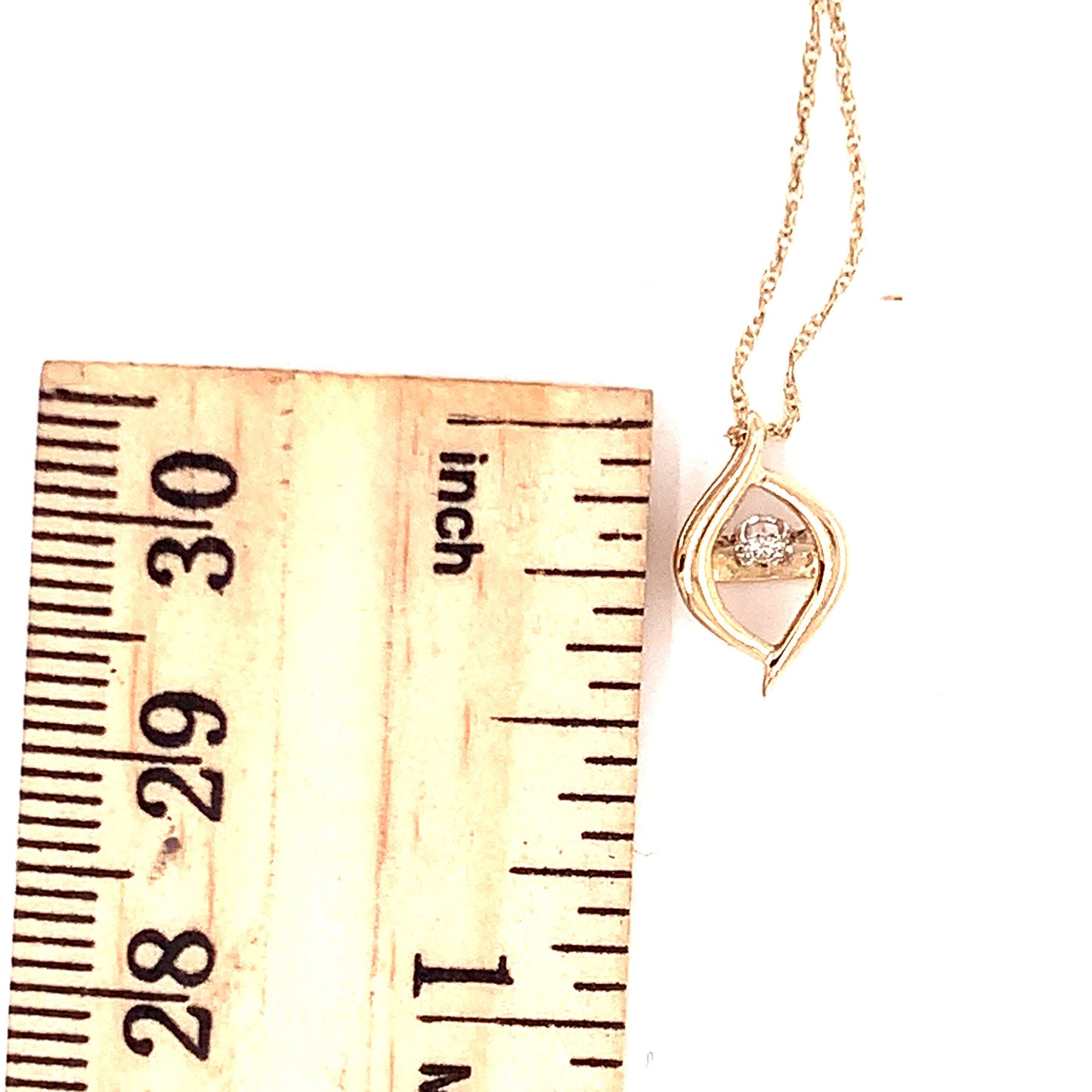 10KT solid Yellow Gold Rhythm of Love Pendant with Diamond