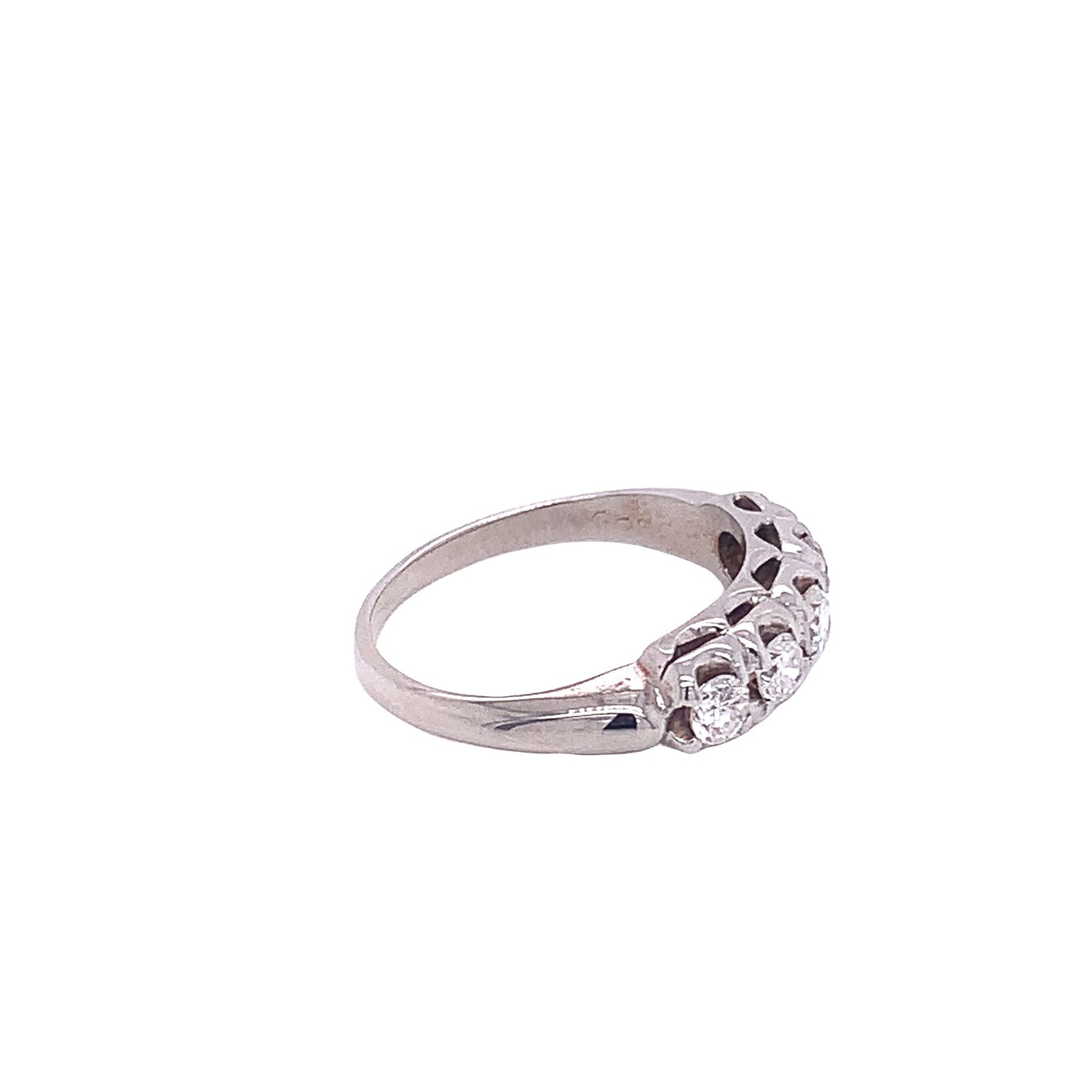 14KT Solid White Gold Diamond Ring