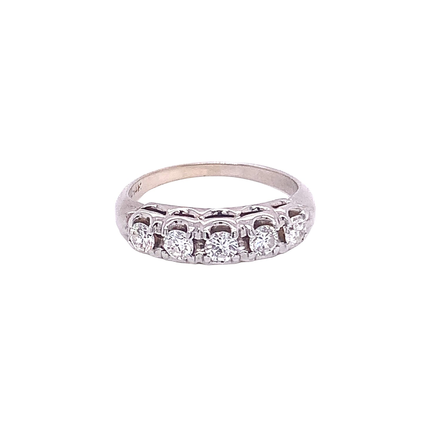 14KT Solid White Gold Diamond Ring