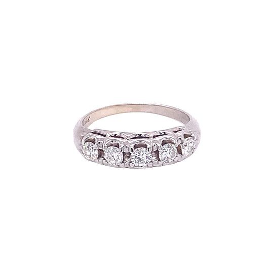 14KT Solid White Gold Diamond Ring