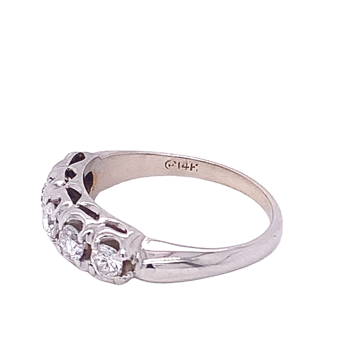 14KT Solid White Gold Diamond Ring