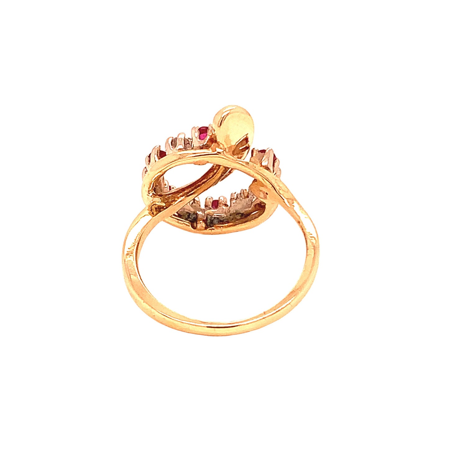 14KT solid Yellow Gold Ruby and Diamond Ring