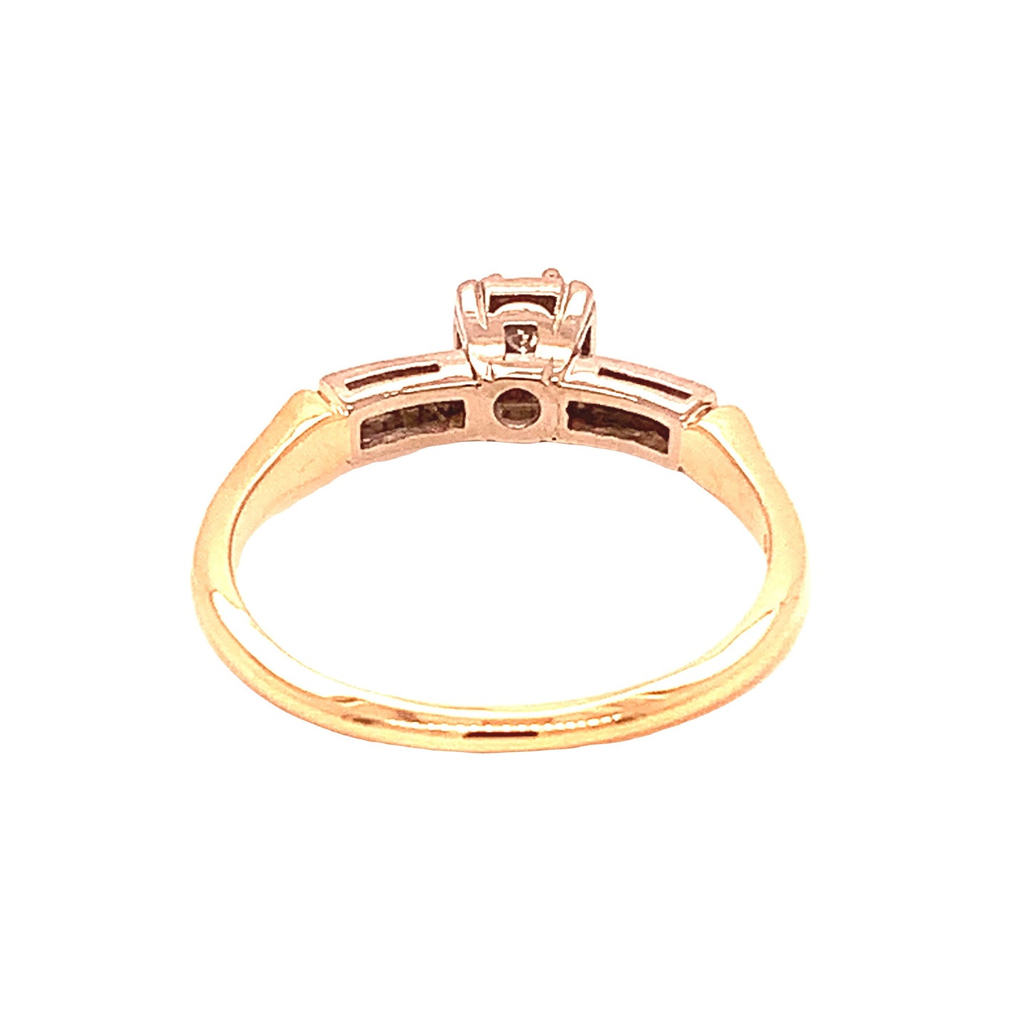 14KT Solid  Yellow Gold Antique Diamond Engagement Ring