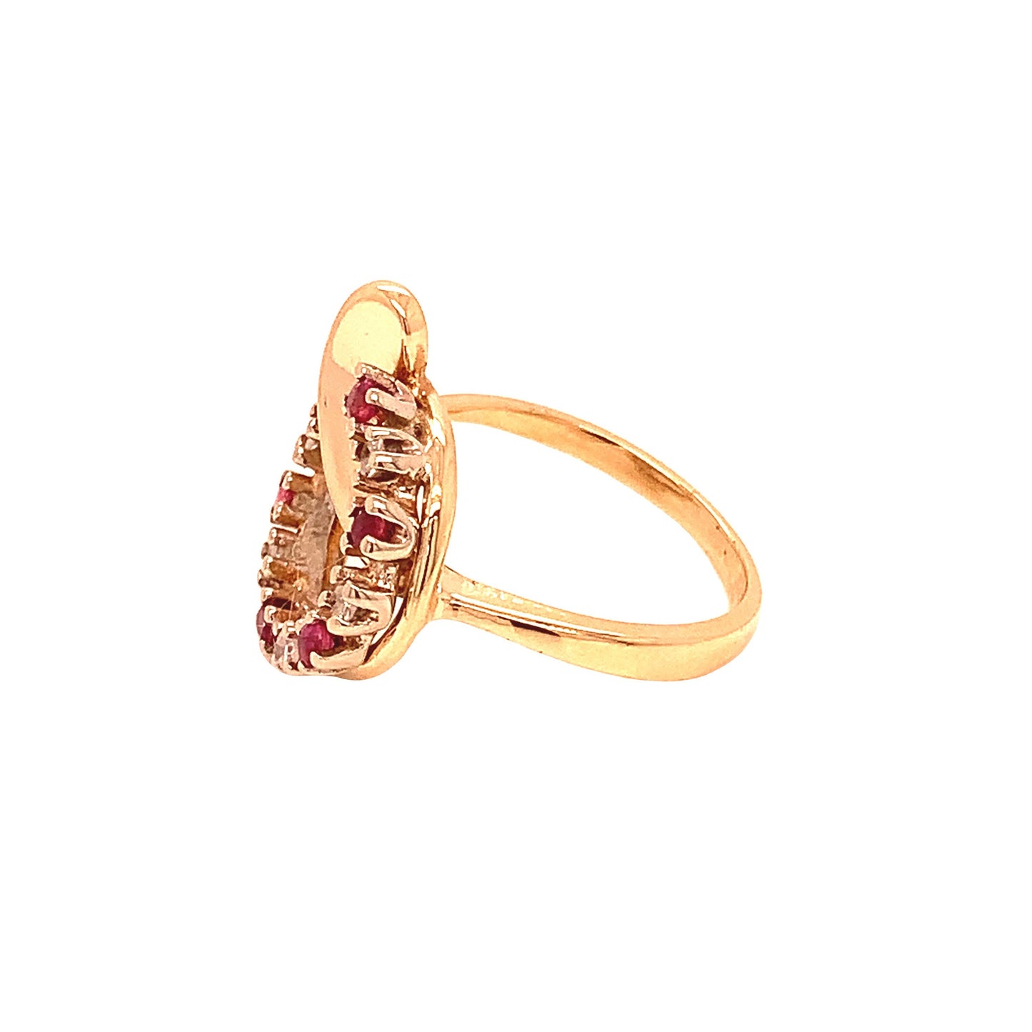 14KT solid Yellow Gold Ruby and Diamond Ring