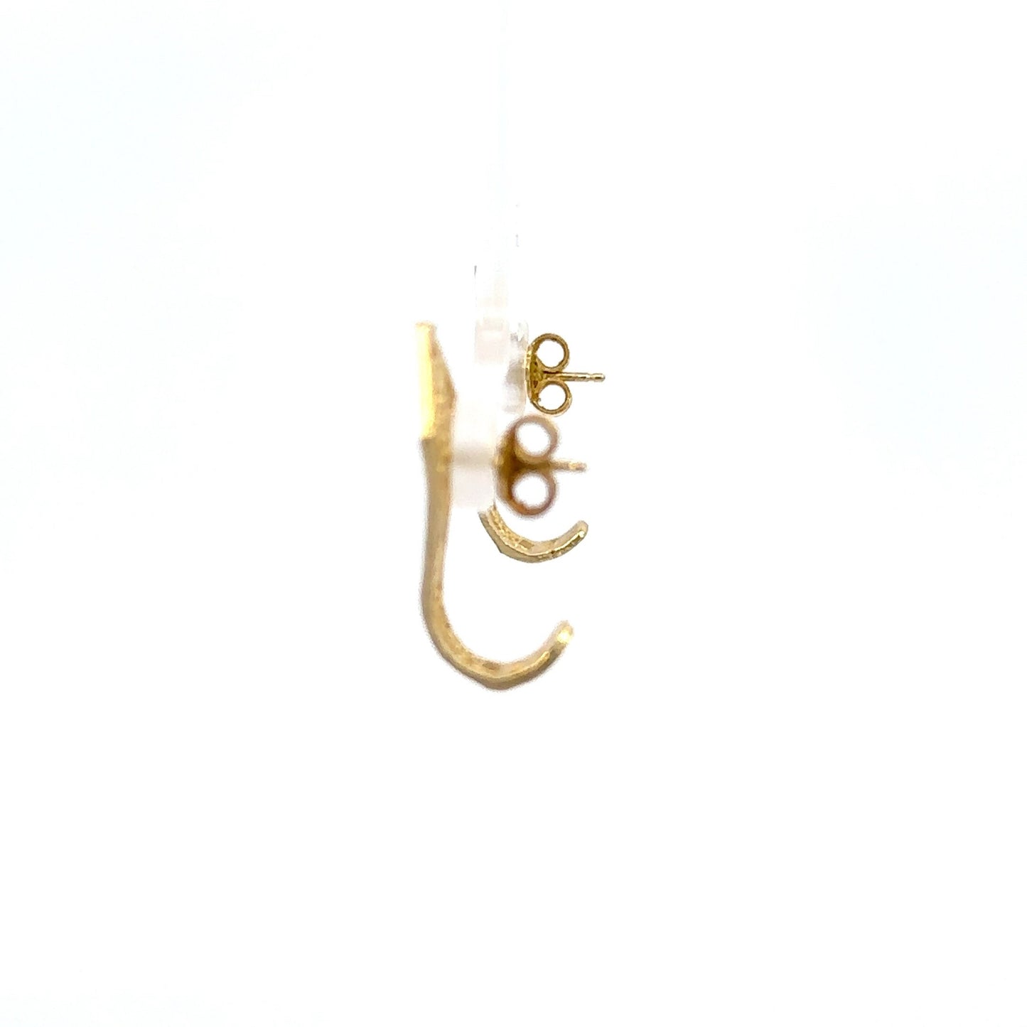 14kt solid yellow gold filigree post earrings vintage long drop