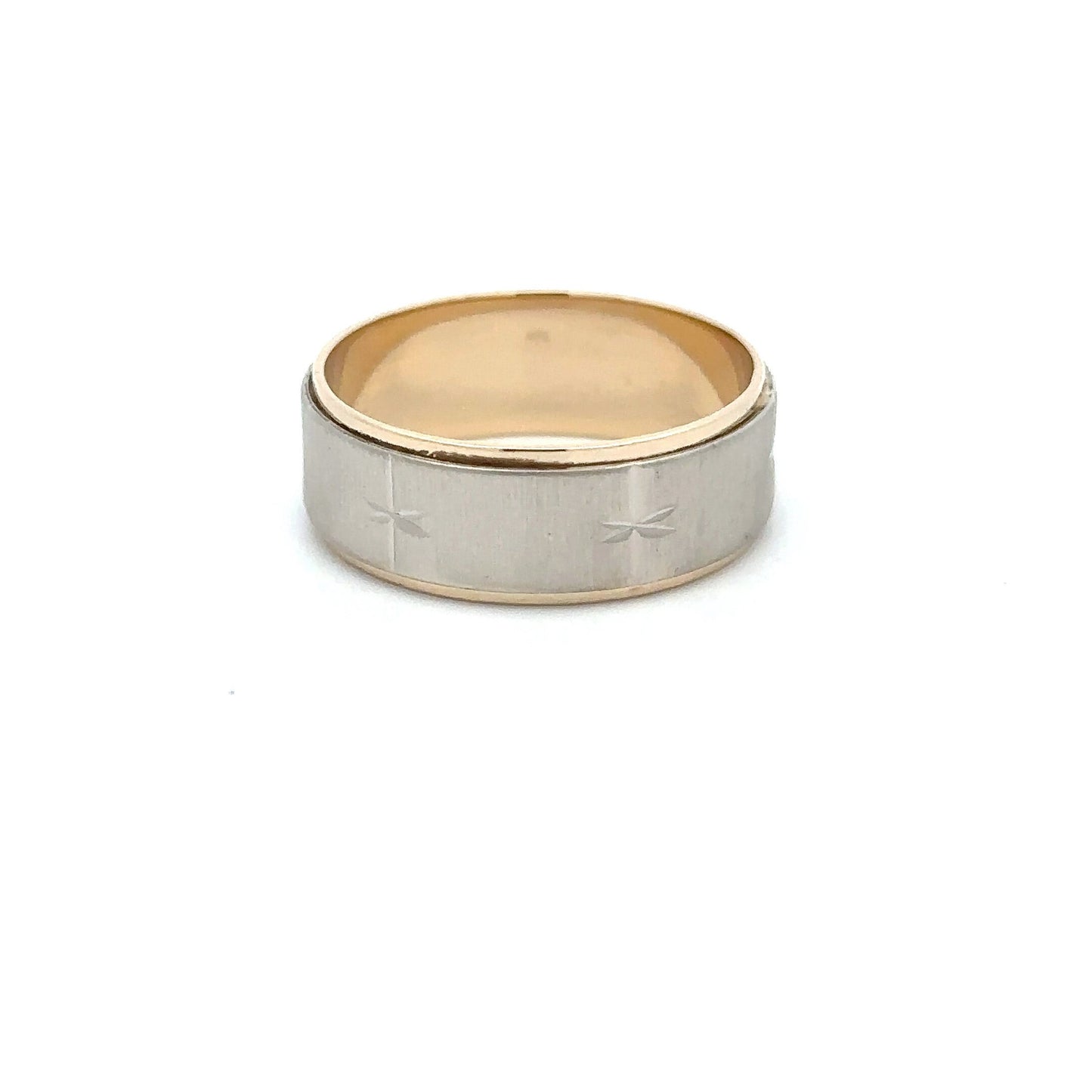 Men's Vintage Solid Two tone 14kt gold Wedding Band