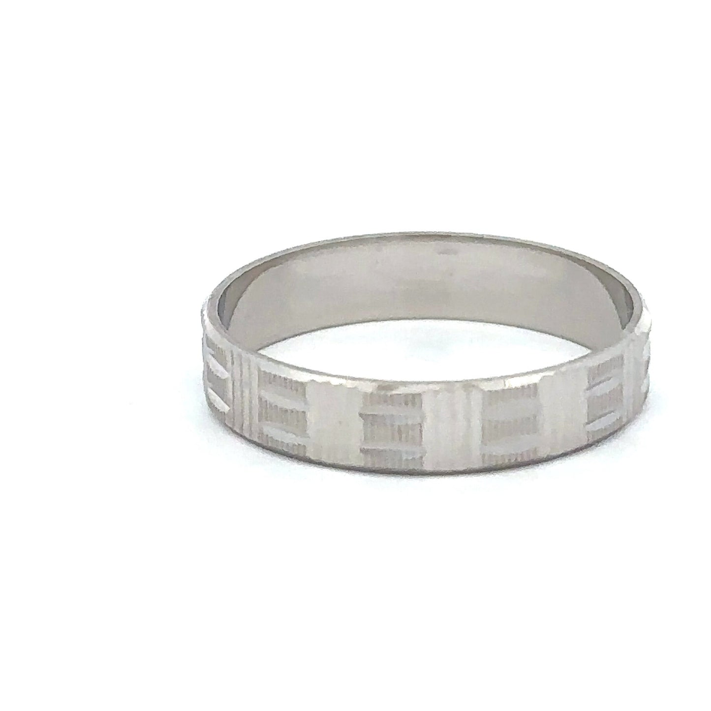 14KT white gold vintage wedding band