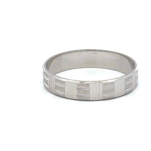 14KT white gold vintage wedding band