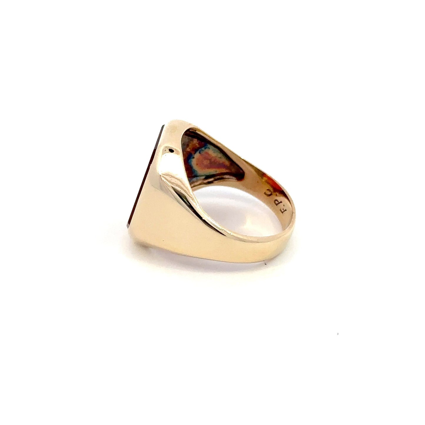 10kt yellow  solid gold ring vintage  Carnelian