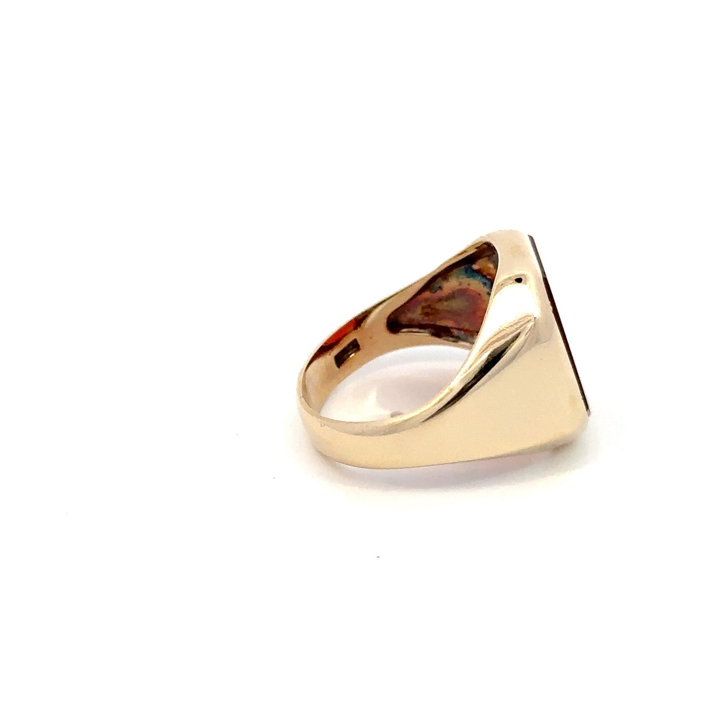 10kt yellow  solid gold ring vintage  Carnelian