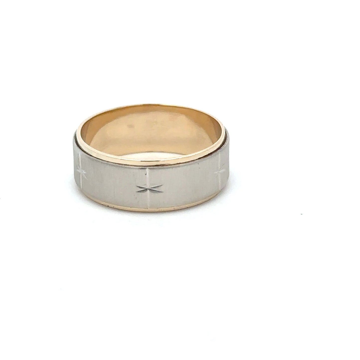 Men's Vintage Solid Two tone 14kt gold Wedding Band