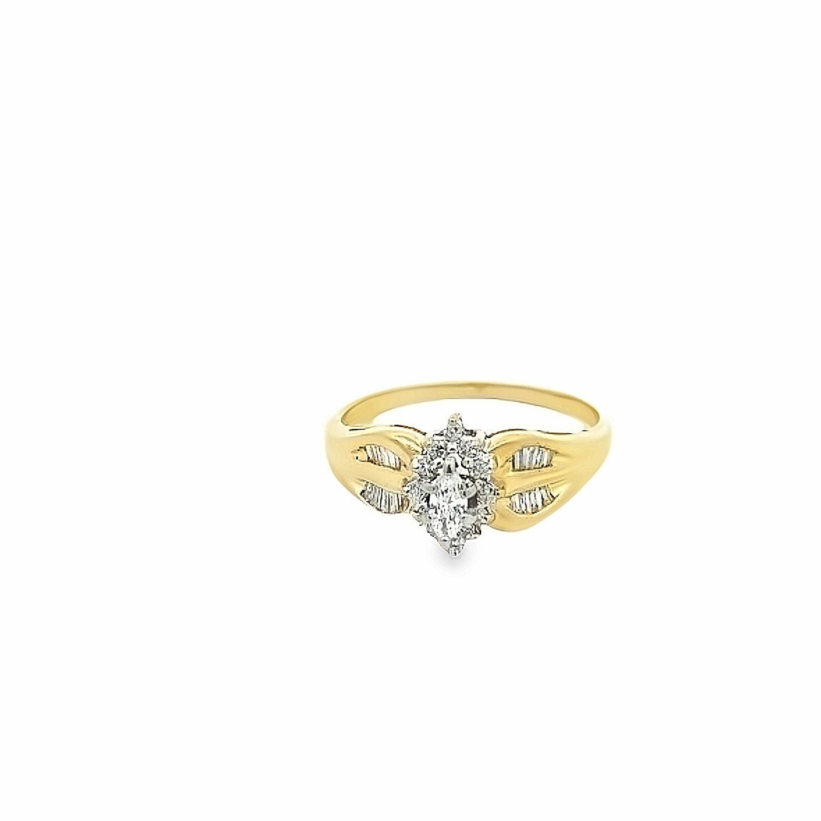14kt yellow  gold diamond ring