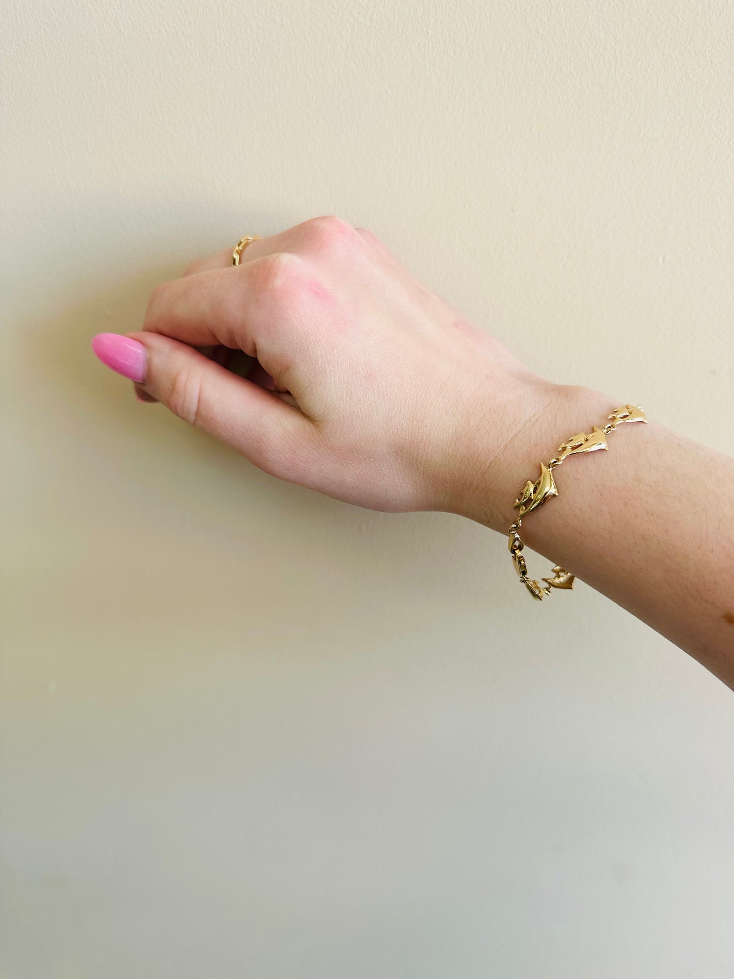 14kt yellow gold dolphin bracelet vintage
