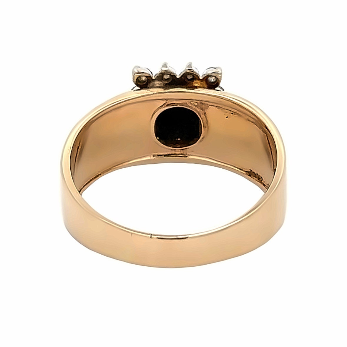 14kt onyx and diamond  vintage ring solid gold