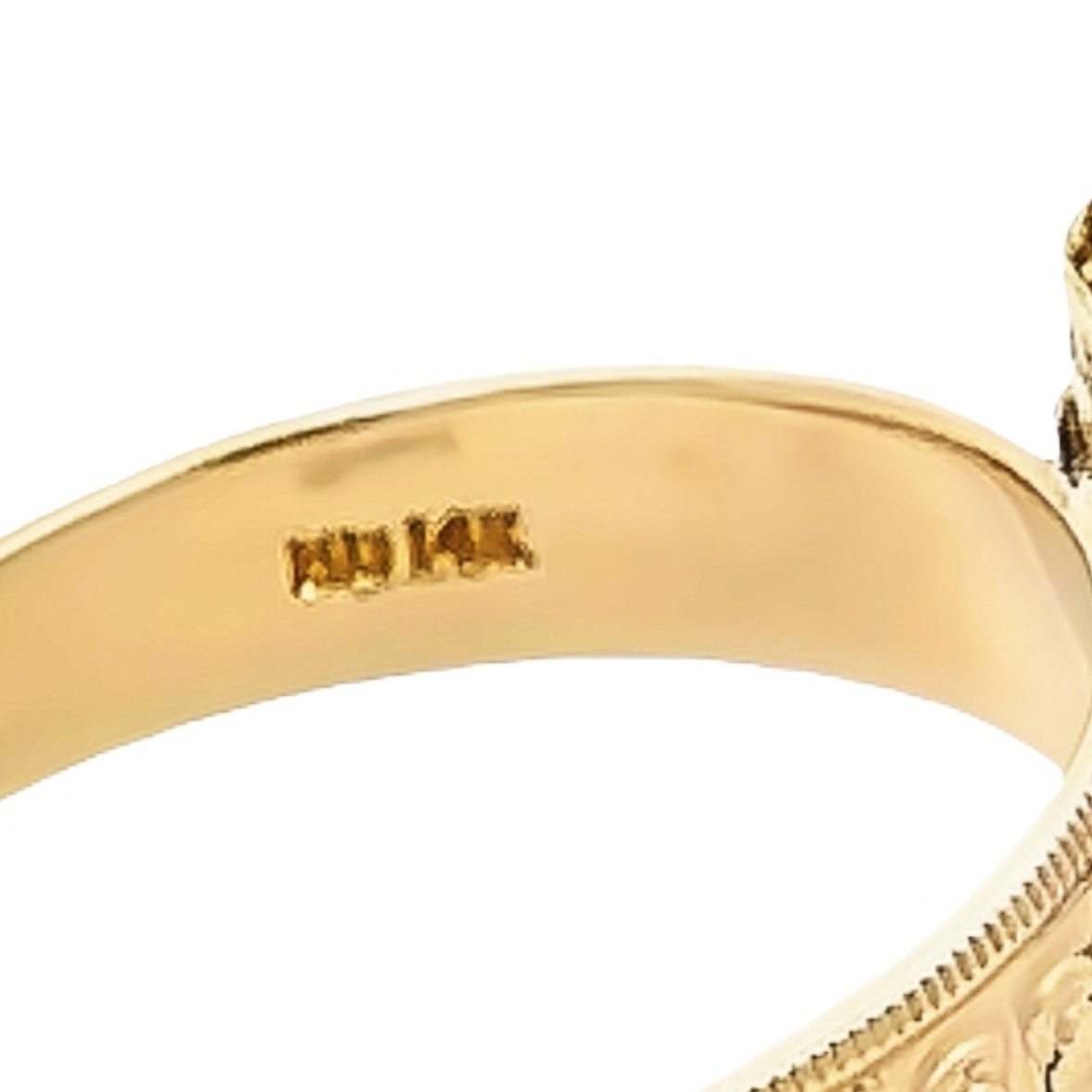 14kt Egyptian scarab beetle vintage gold ring