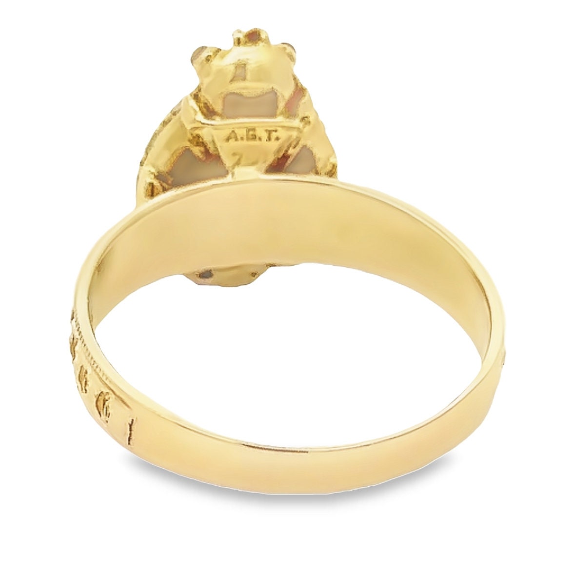 14kt Egyptian scarab beetle vintage gold ring